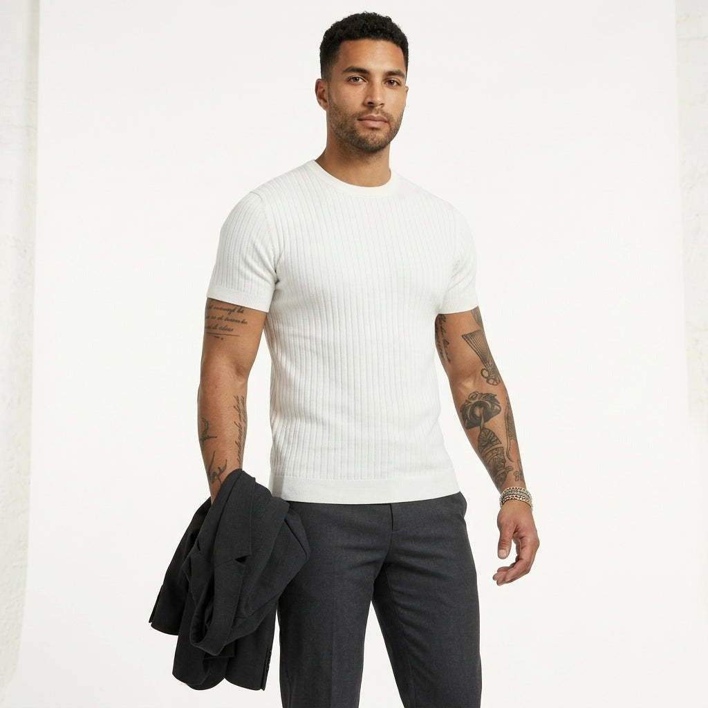 Fitted Ribbed T Shirt