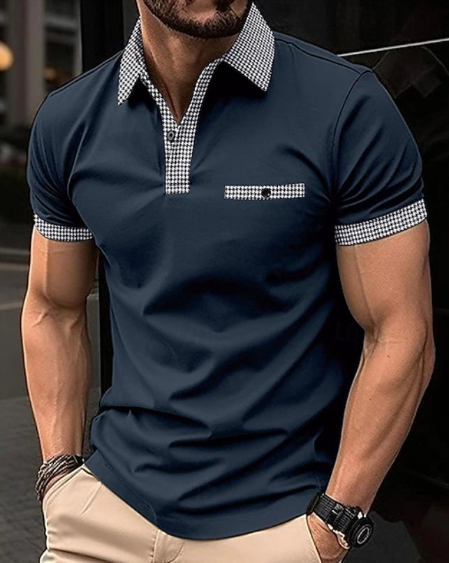 Men's Slim Polo Shirt - Navy Blue
