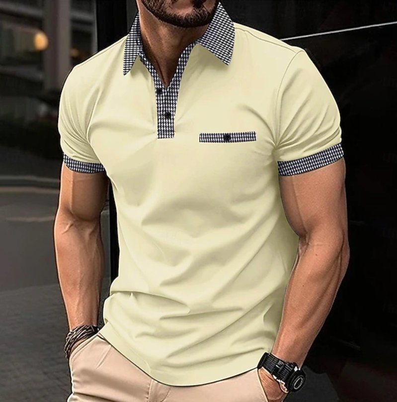 Men's Slim Polo Shirt - Light Yellow