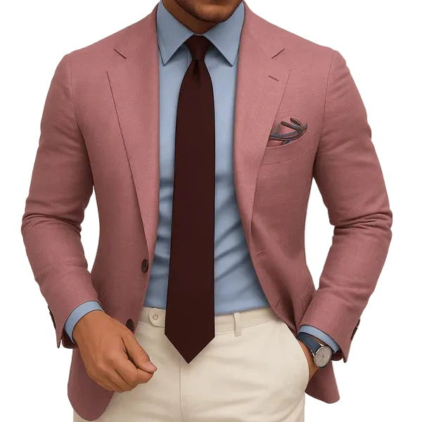 Plaid Blazer Sport Coat - Pink