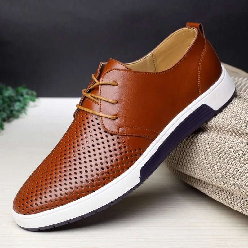 Men's Faux Leather Derby Sneakers - Brown