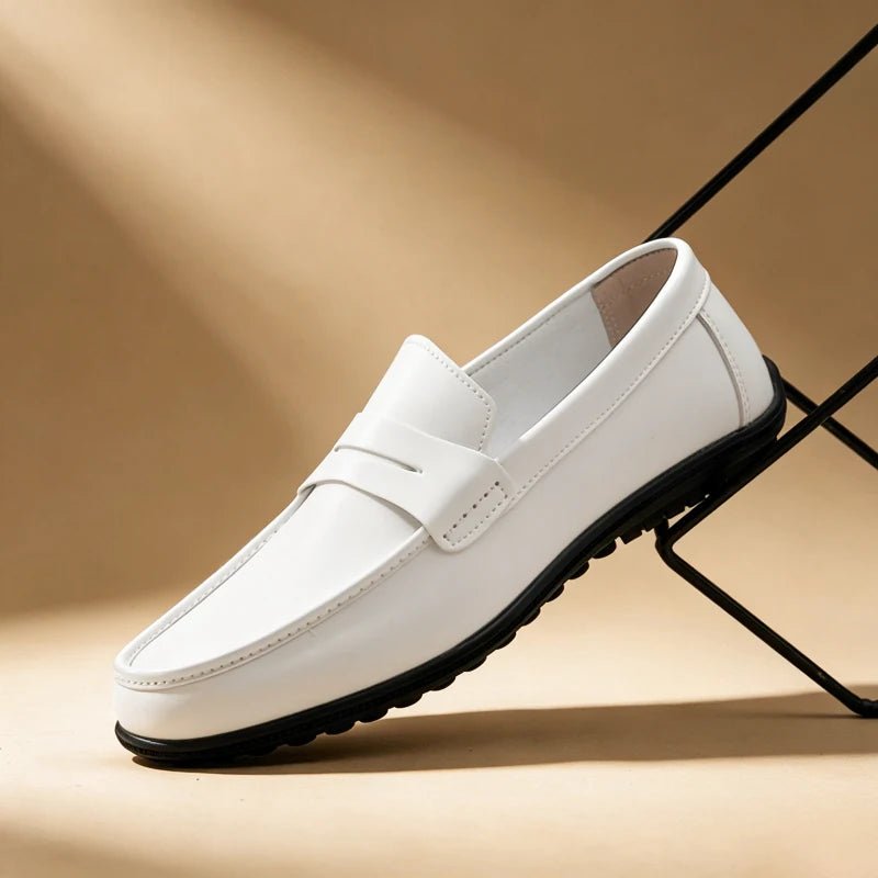 Men's Genuine Leather Penny Loafers - White