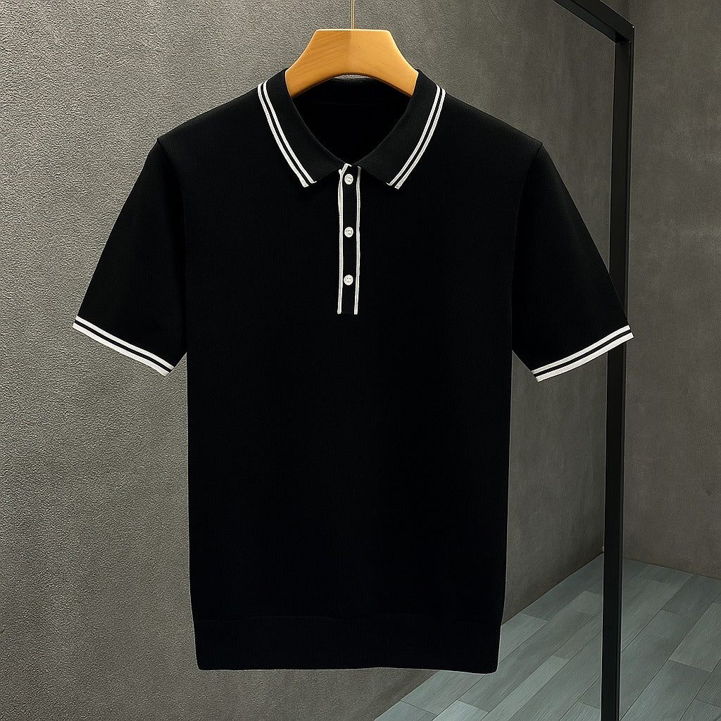 Knit Polo Shirt - Black