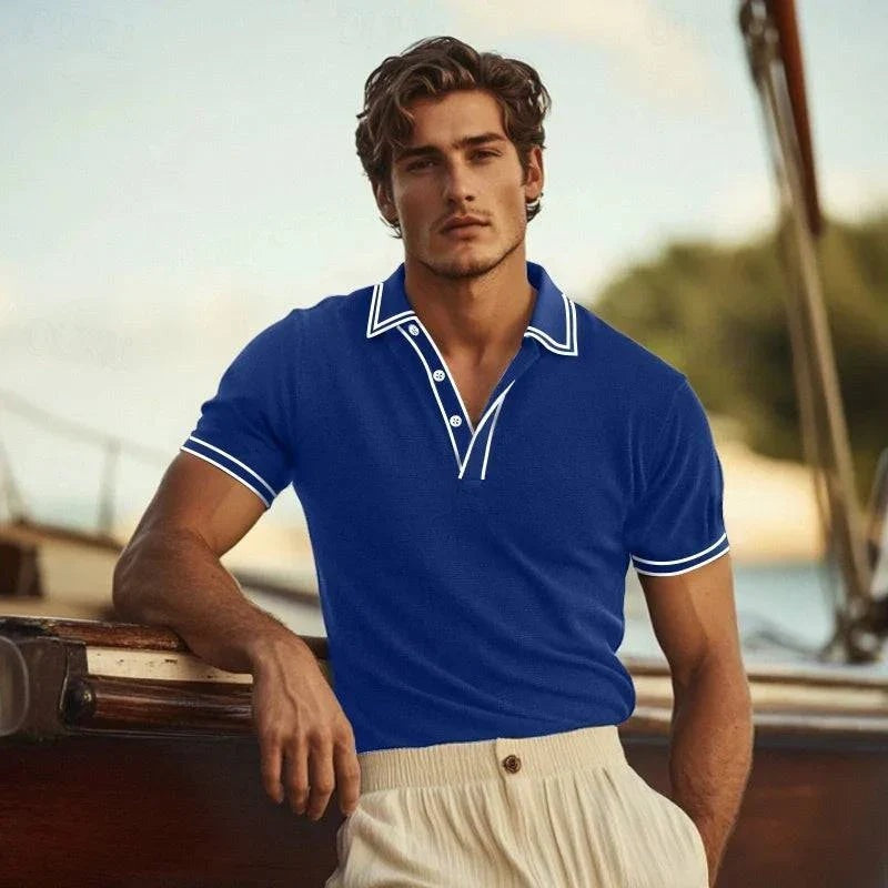 Knit Polo Shirt - Royal Blue