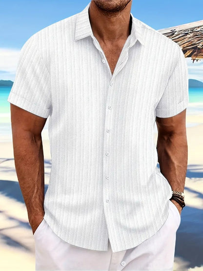 Short Sleeve Beach Shirt - White