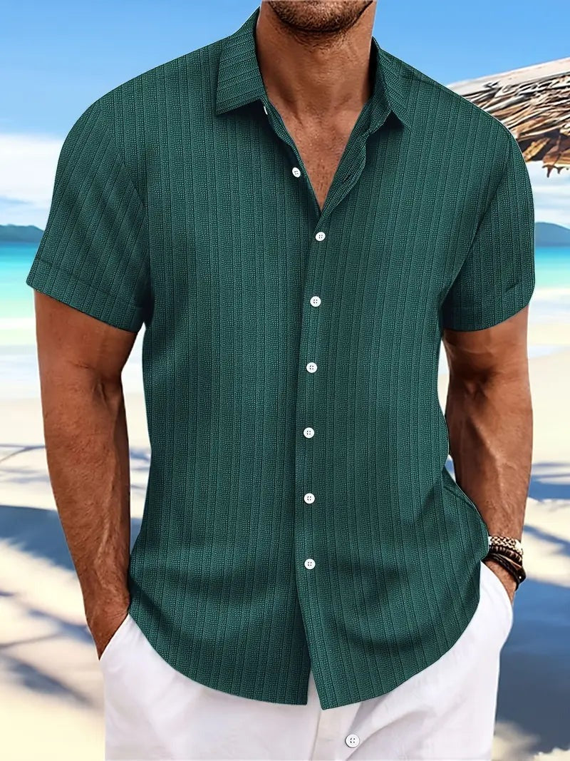 Short Sleeve Beach Shirt - Green