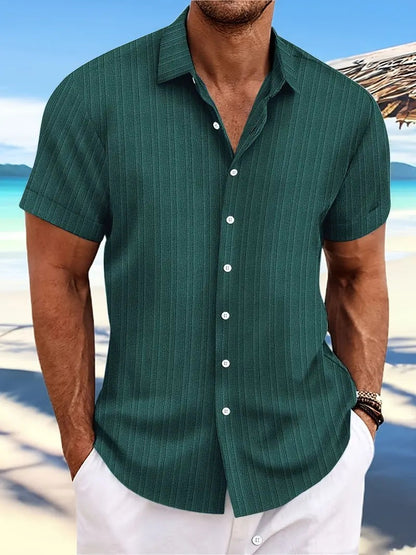 Short Sleeve Beach Shirt - Green