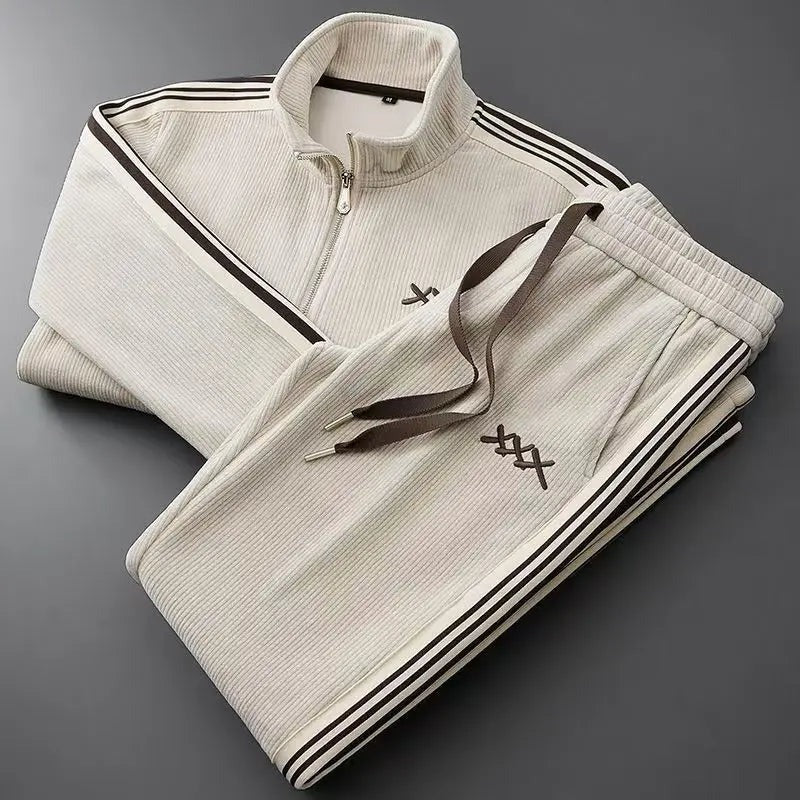 Striped Two Piece Set - White