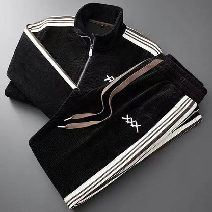 Striped Two Piece Set - Black
