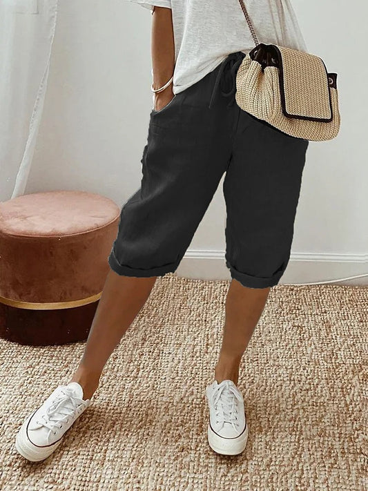Relaxed Fit Bermuda Shorts - Black