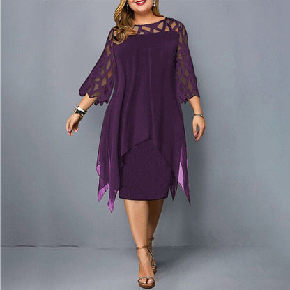 Lace Cocktail Dress - Purple