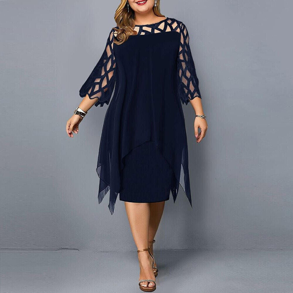 Lace Cocktail Dress - Deeep Blue