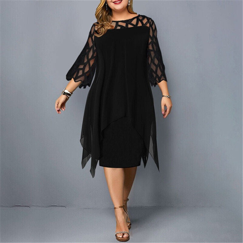 Lace Cocktail Dress - Black