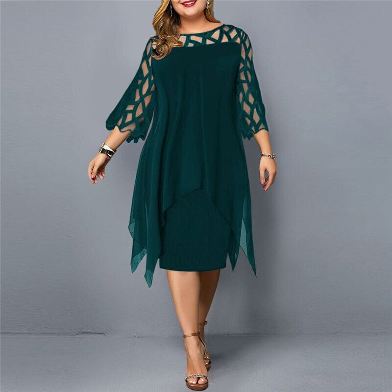 Lace Cocktail Dress - Green