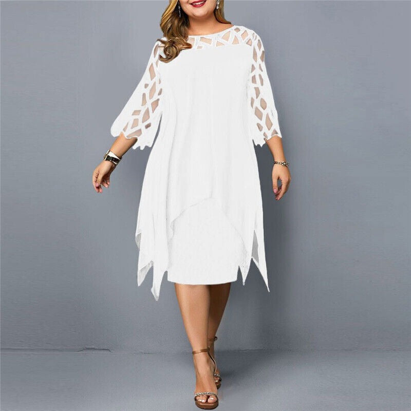 Lace Cocktail Dress - White