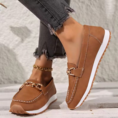Horsebit Platform Loafers - Brown