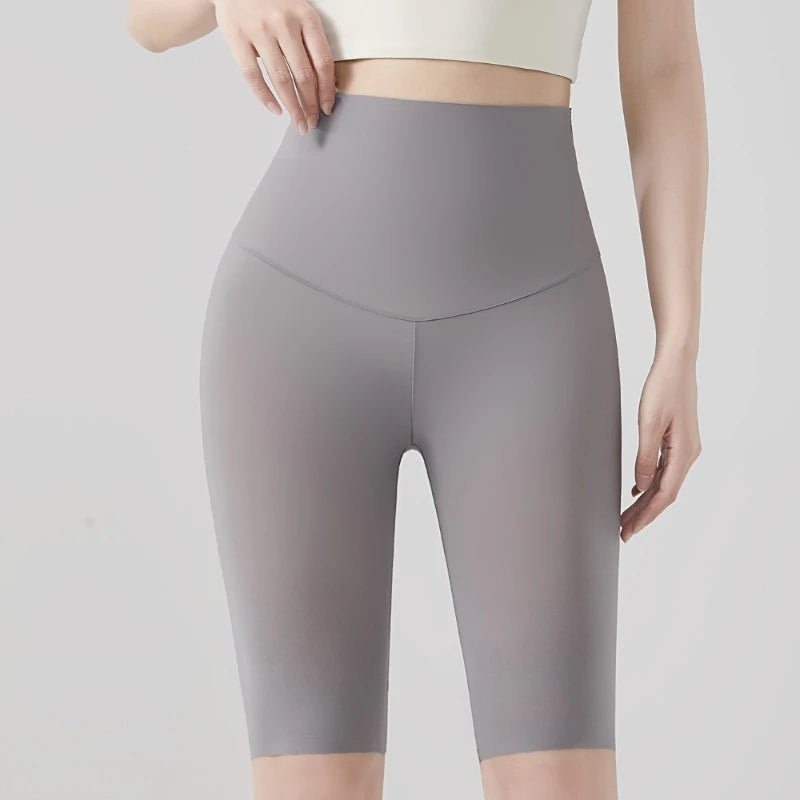 Women's High-Waisted Biker Shorts - Dark Gray