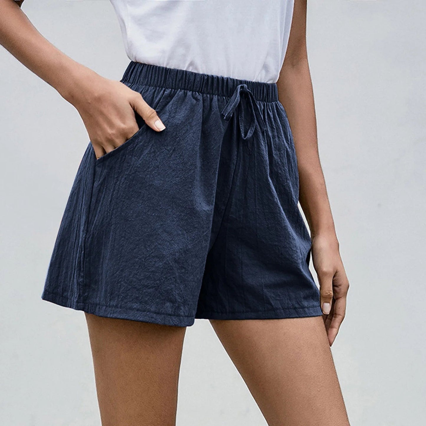 High Waisted Drawstring Shorts
