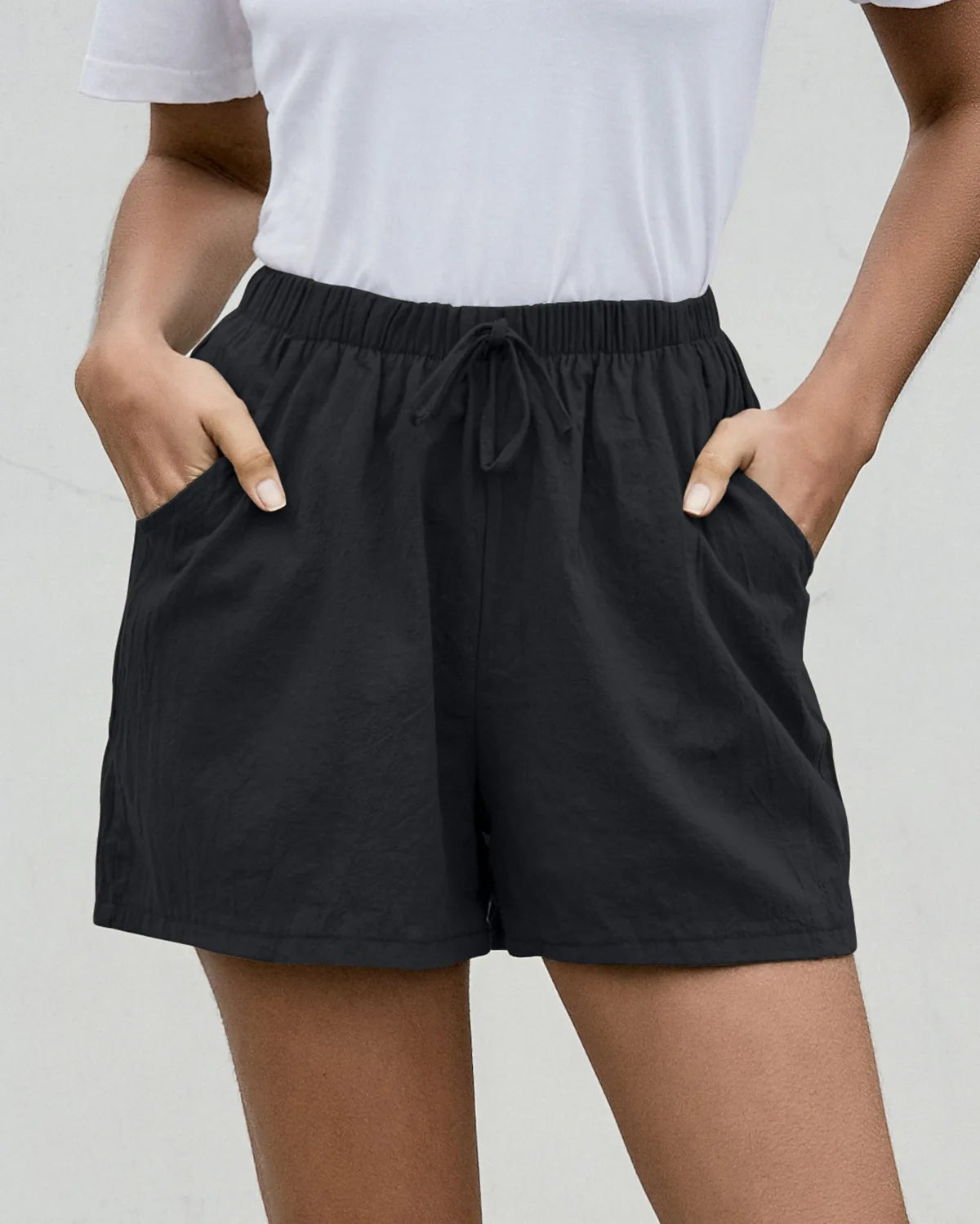 High Waisted Drawstring Shorts