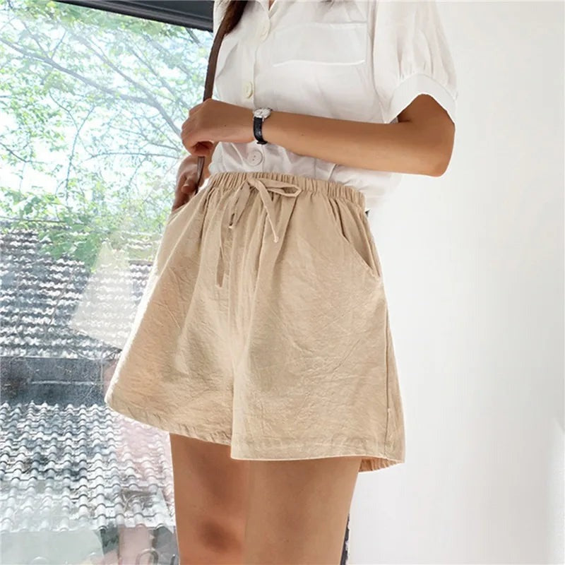 High Waisted Drawstring Shorts