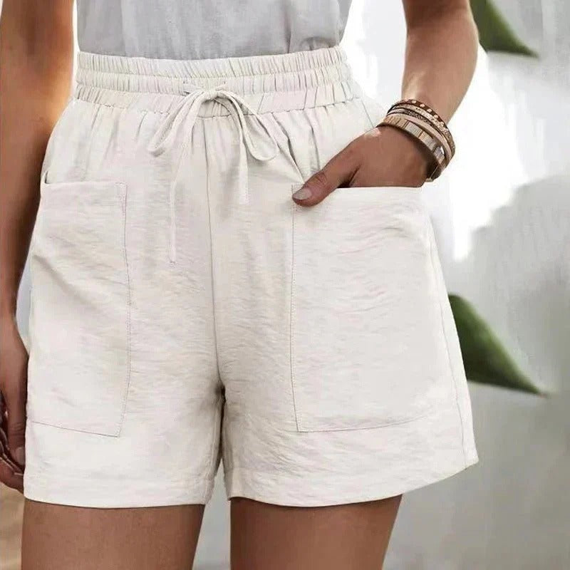 Casual High Waisted Shorts - White
