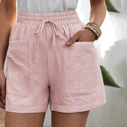 Casual High Waisted Shorts - Light Pink
