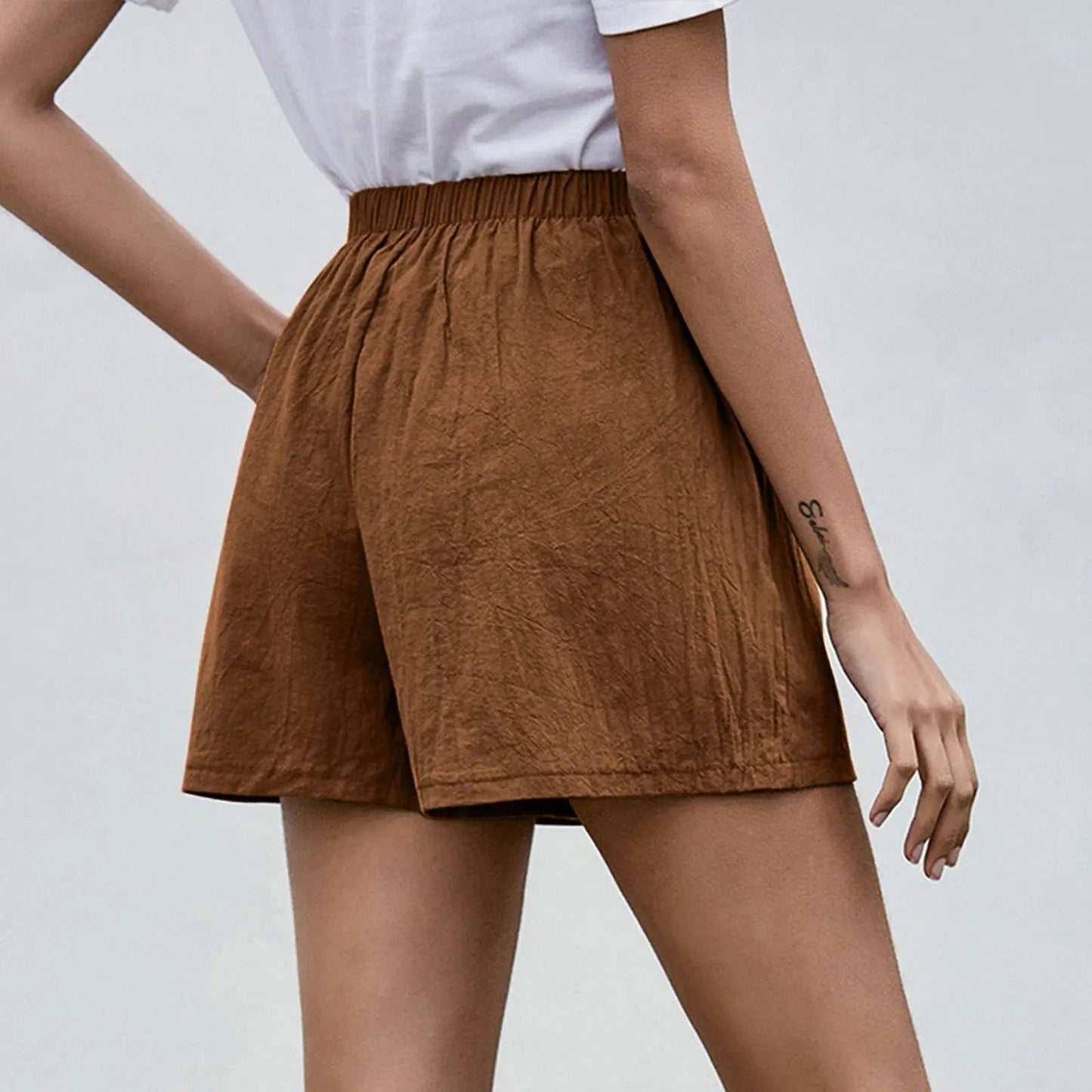 High Waisted Drawstring Shorts