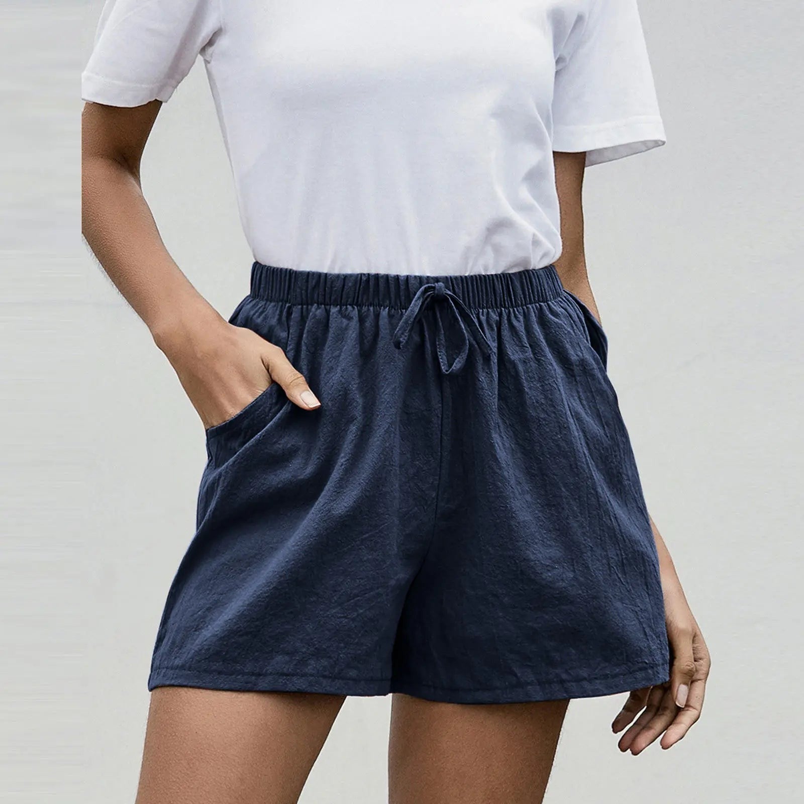 High Waisted Drawstring Shorts
