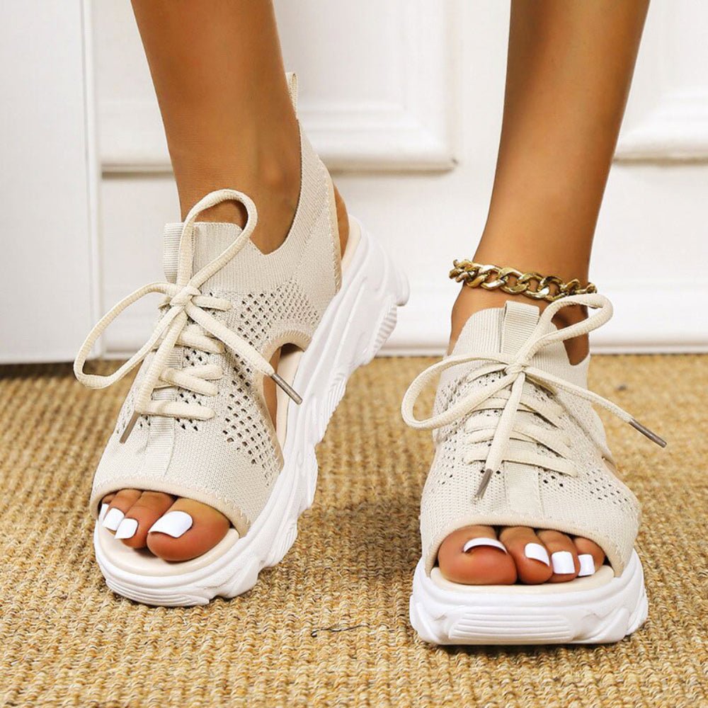 Women's Knit Sneaker Sandals - Beige