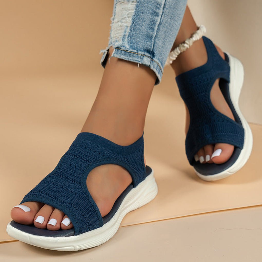 Women's Knit Wedge Sandals - Dark Blue