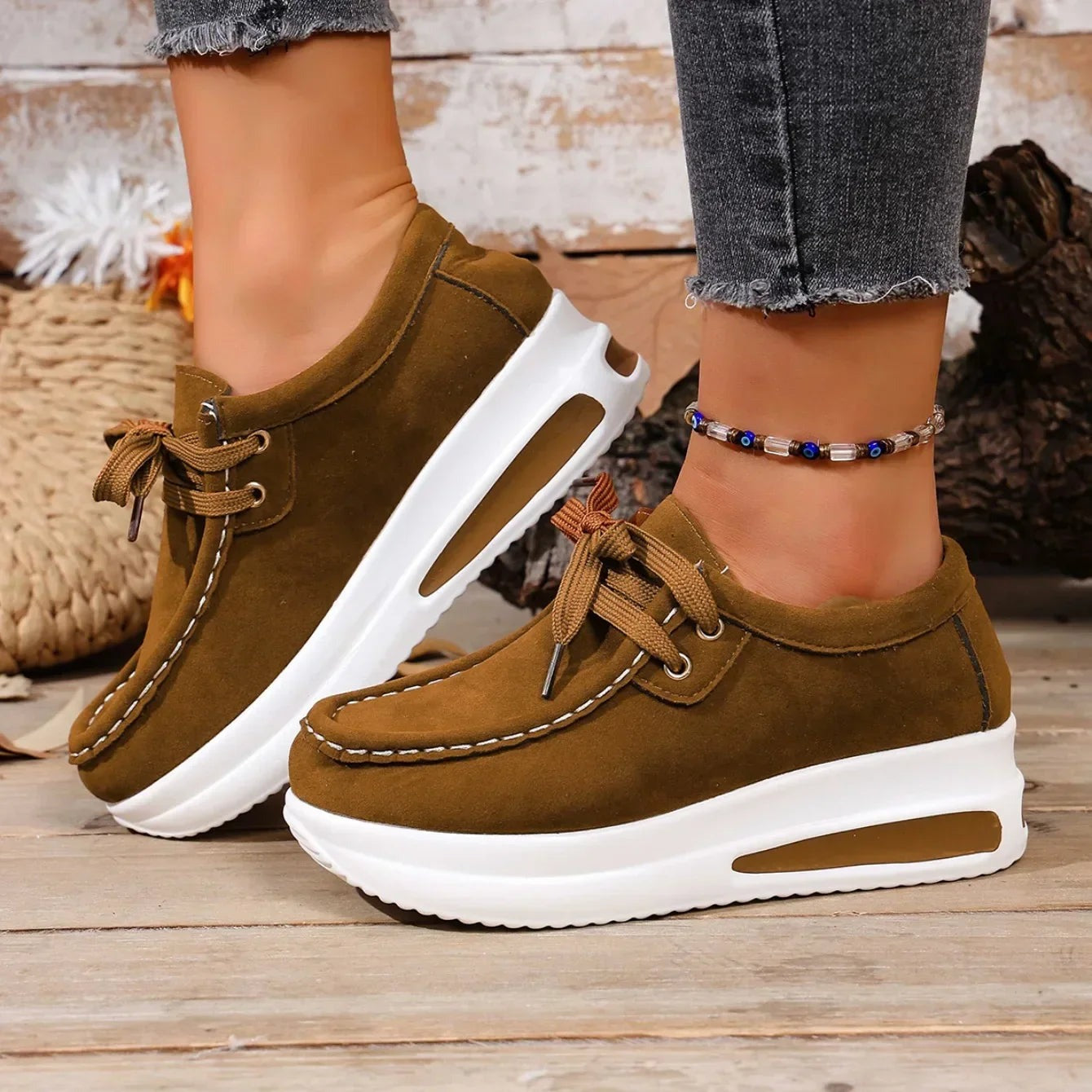 Platform Sneakers - Brown