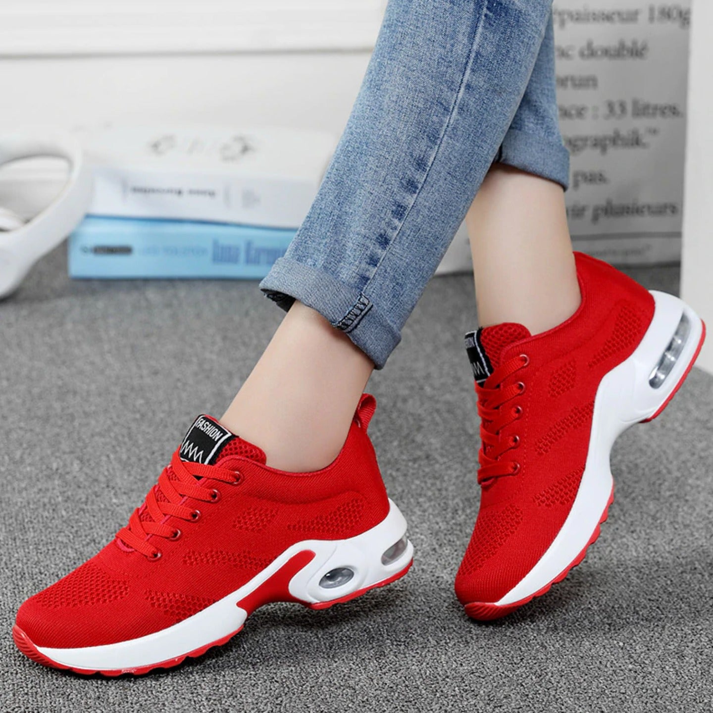 Chunky Running Sneakers - Red