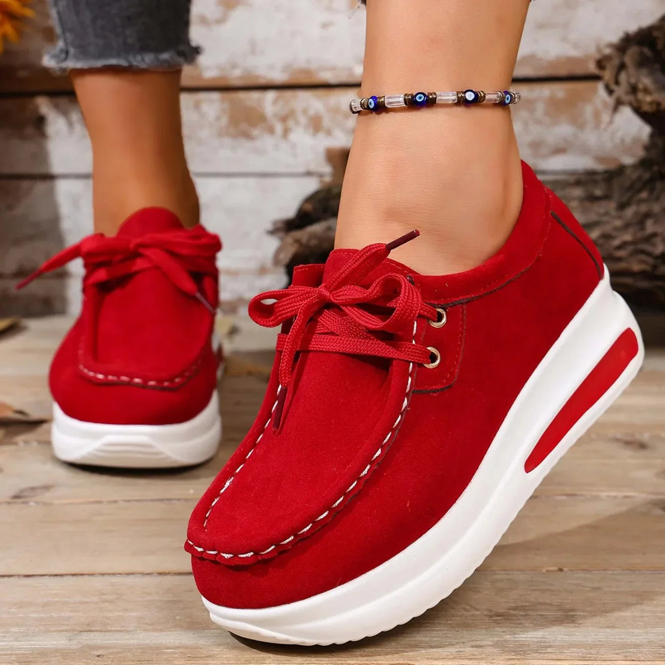 Platform Sneakers - Red