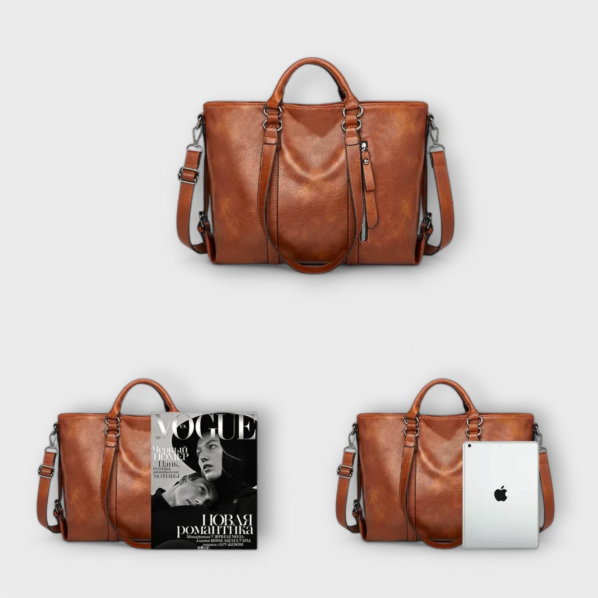 Women's Oversized Faux Leather Tote Bag