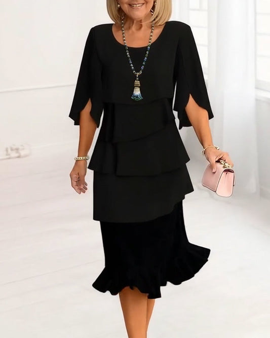 Formal Midi Dress - Black