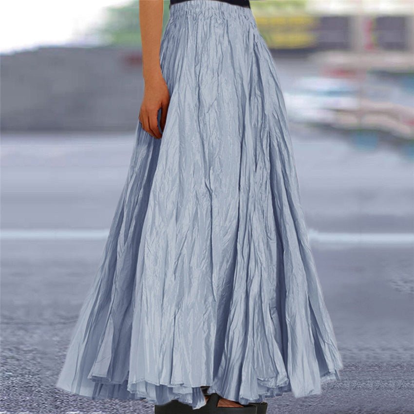 Women's Crinkled A-Line Maxi Skirt - Gray