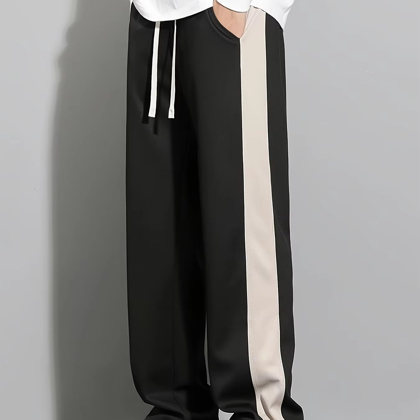 Men's Striped Wide-Leg Joggers