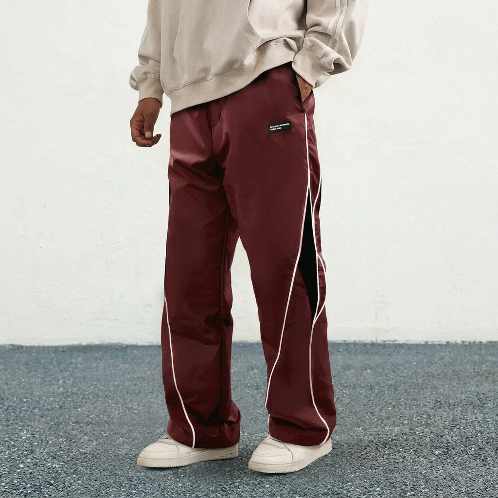 Men's Wide-Leg Track Pants - Brick