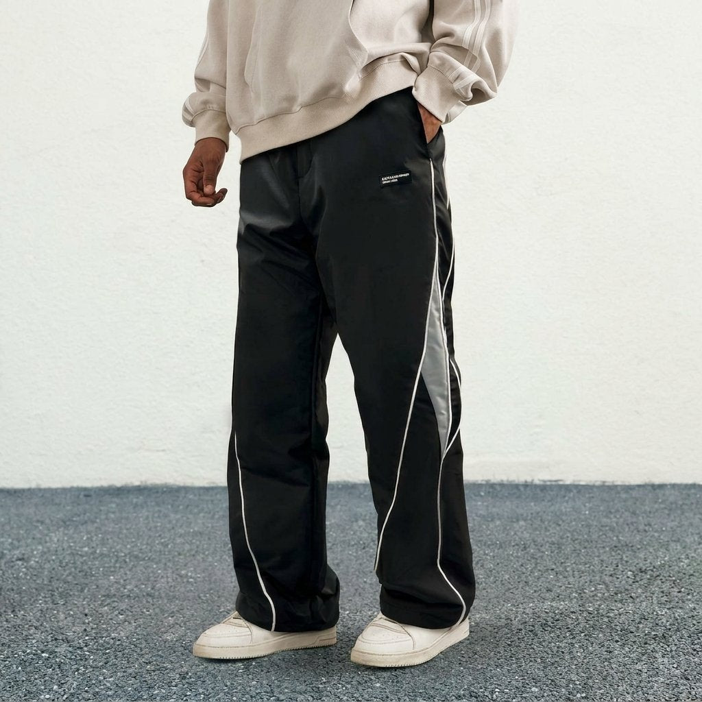 Men's Wide-Leg Track Pants - Black