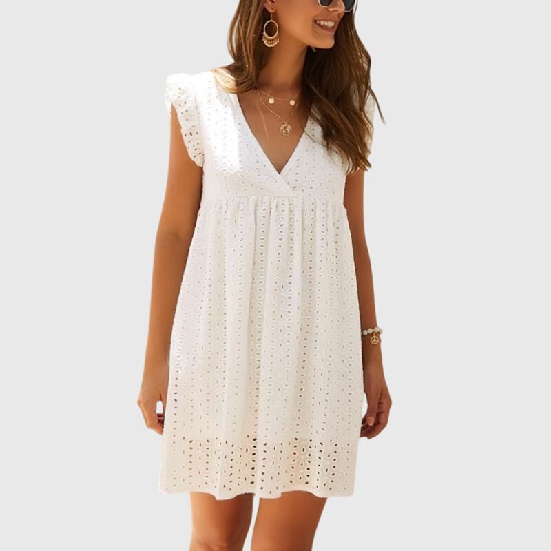 Women's Babydoll Mini Dress - White