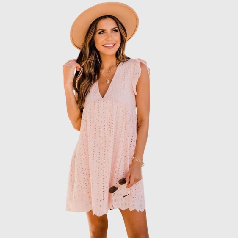 Women's Babydoll Mini Dress - Pink