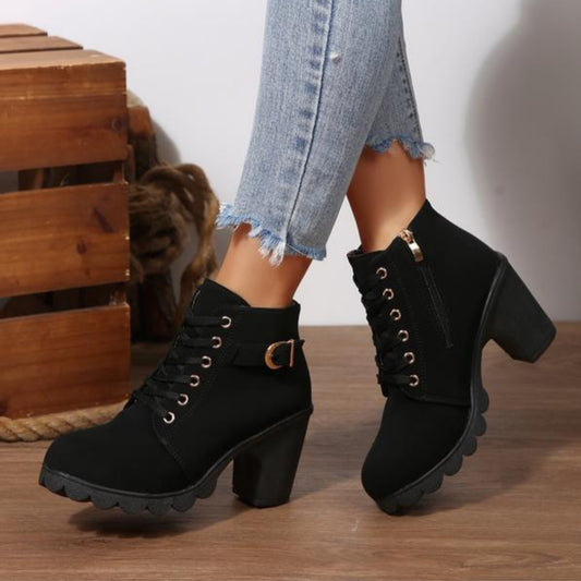 Heeled Ankle Boots - Black