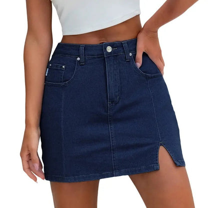 Denim Mini Skirt - Reef Blue