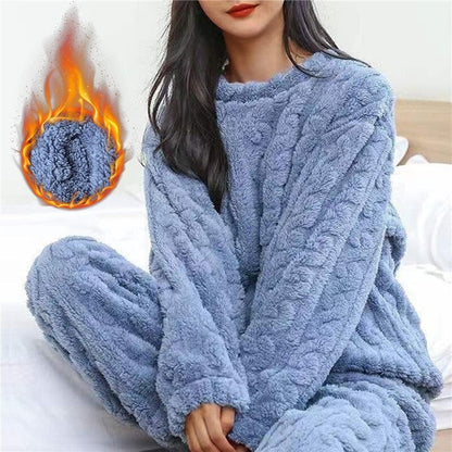 Fluffy Pajama Two Piece Set