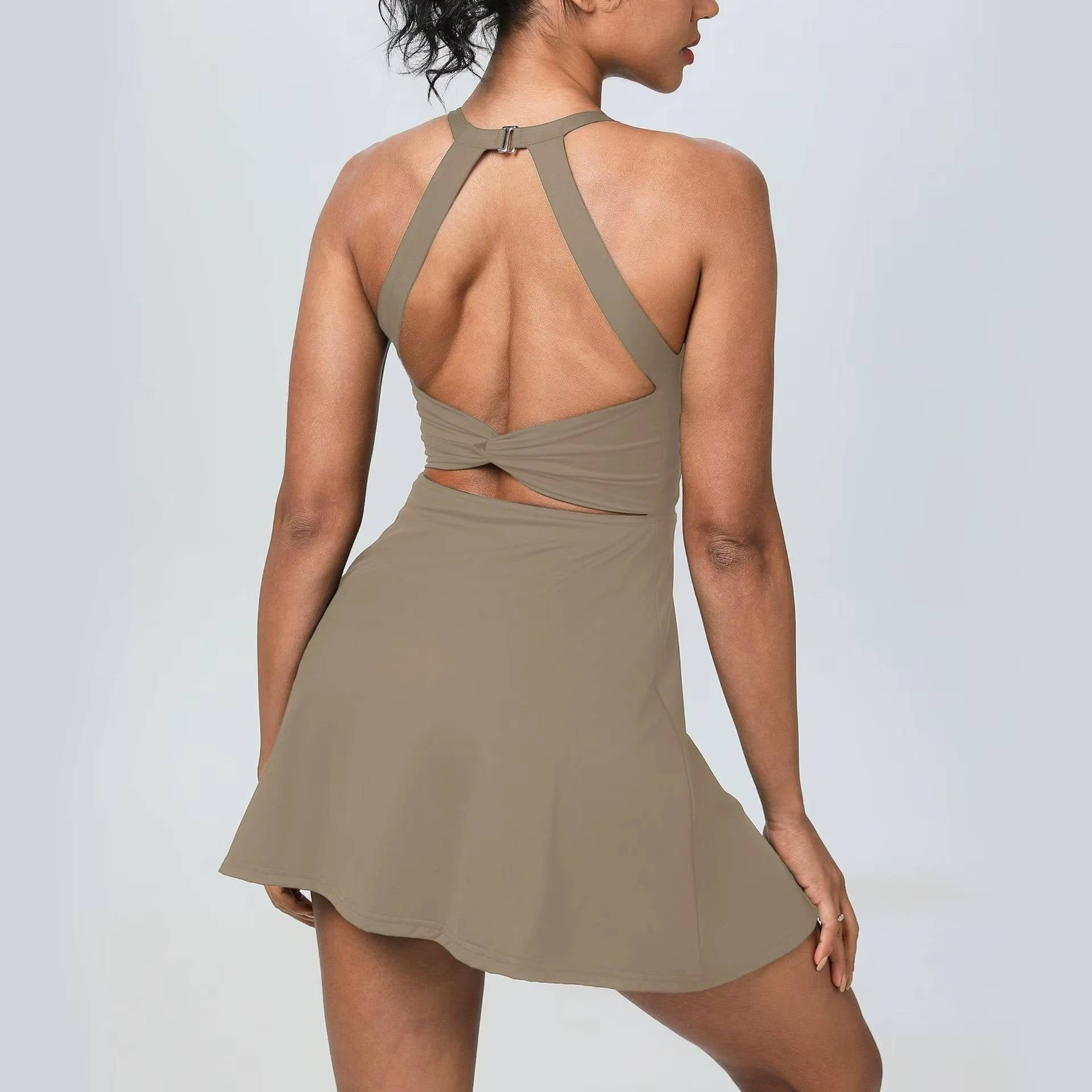 Women's Mini Tennis Dress - Khaki