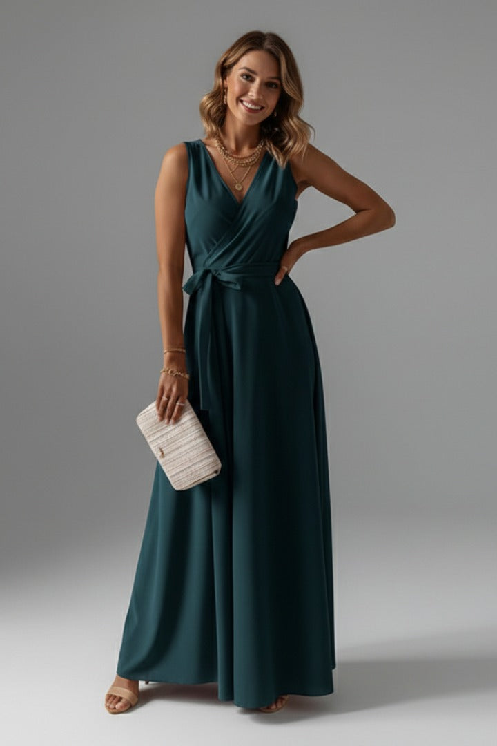 Wedding Guest Wrap Maxi Dress - Green