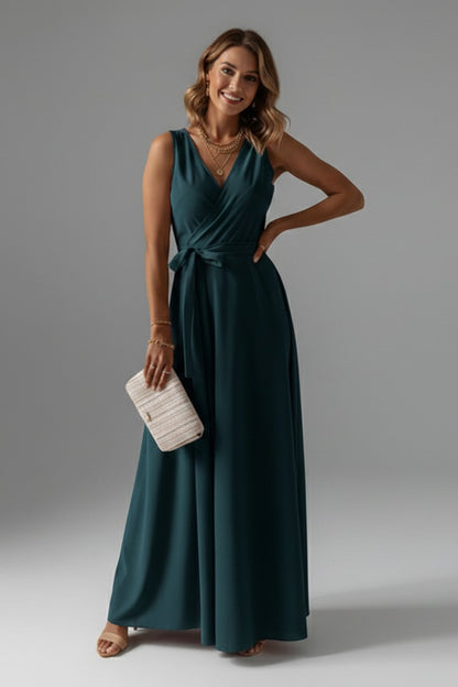 Wedding Guest Wrap Maxi Dress - Green