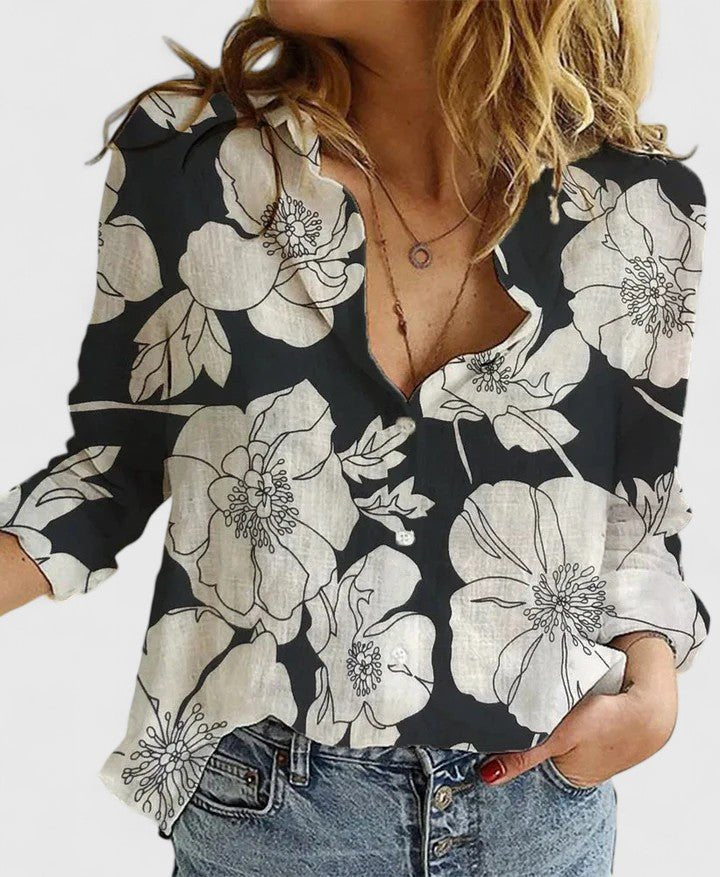 Women's Floral Blouse - Black 2