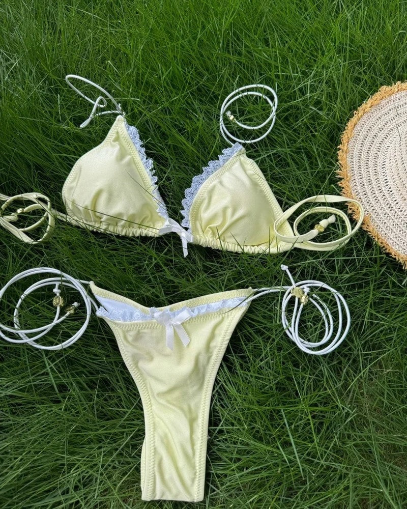 Halter Bikini Set - Lemon