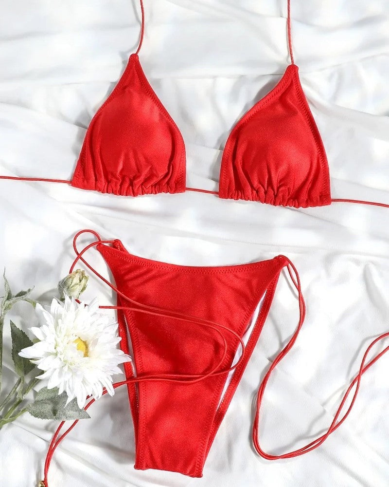 Halter Bikini Set - Scarlet